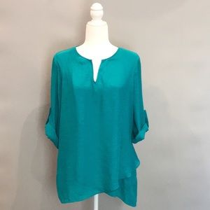 NWT Teal Semi-Sheer Tunic by Fever Size L